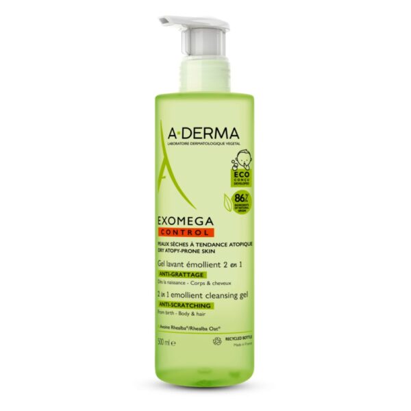 Aderma Exomega Control Gel 2 Σε 1 Μαλλιά & Σώμα (με Αντλία) 500ml